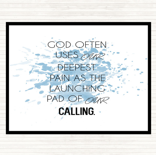 Blue White God Often Uses Inspirational Quote Mouse Mat Pad