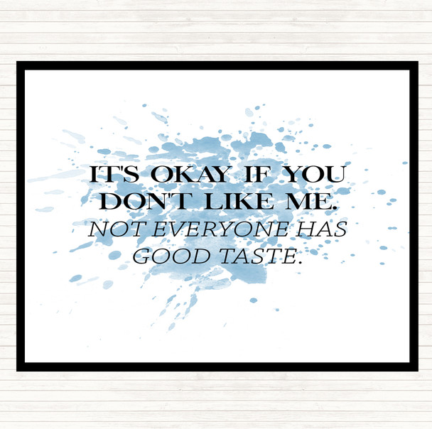 Blue White Good Taste Inspirational Quote Dinner Table Placemat