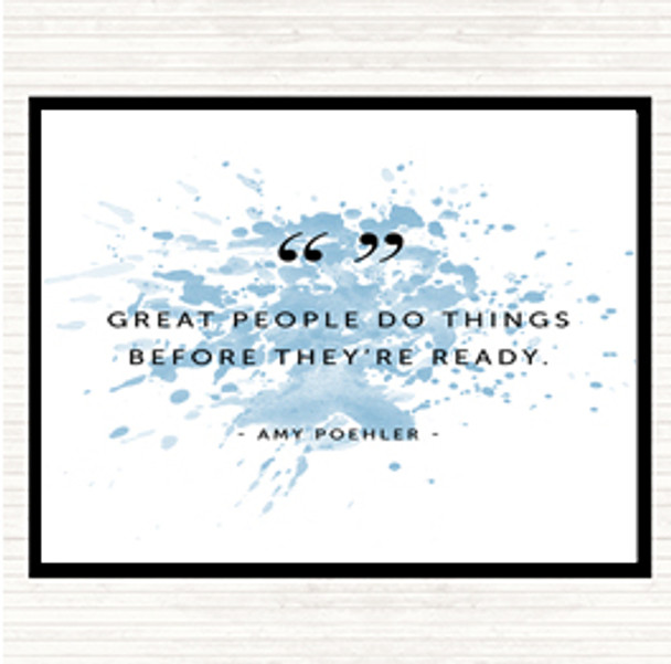 Blue White Great People Inspirational Quote Mouse Mat Pad