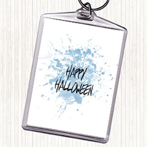 Blue White Halloween Inspirational Quote Bag Tag Keychain Keyring