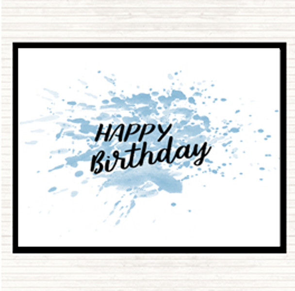 Blue White Happy Birthday Inspirational Quote Mouse Mat Pad