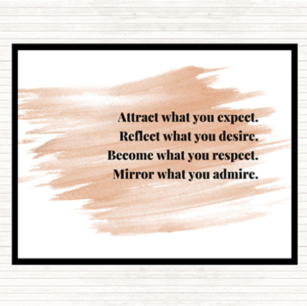 Watercolour Attract What You Expect Quote Mouse Mat Pad