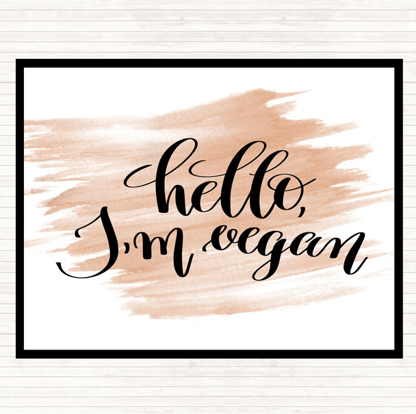 Watercolour Hello I'm Vegan Quote Mouse Mat Pad