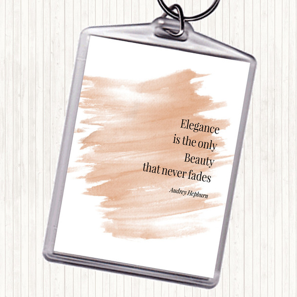 Watercolour Audrey Hepburn Elegance Quote Bag Tag Keychain Keyring