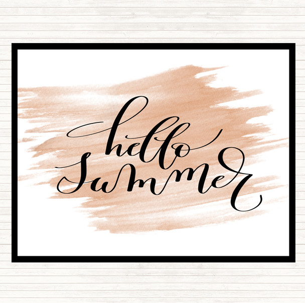 Watercolour Hello Summer Quote Mouse Mat Pad