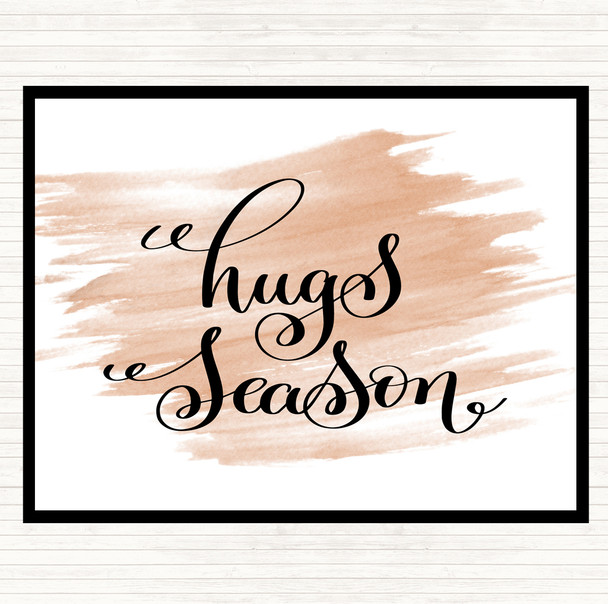 Watercolour Hugs Season Quote Dinner Table Placemat