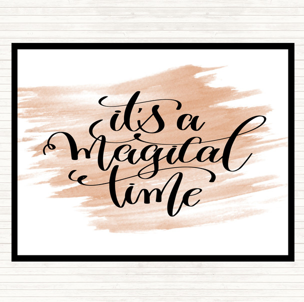 Watercolour A Magical Time Quote Mouse Mat Pad