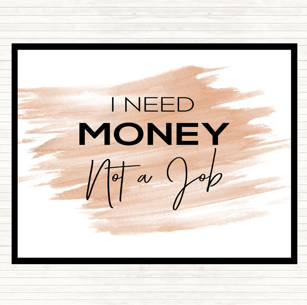 Watercolour I Need Money Quote Mouse Mat Pad