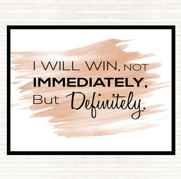 Watercolour I Will Win Quote Mouse Mat Pad