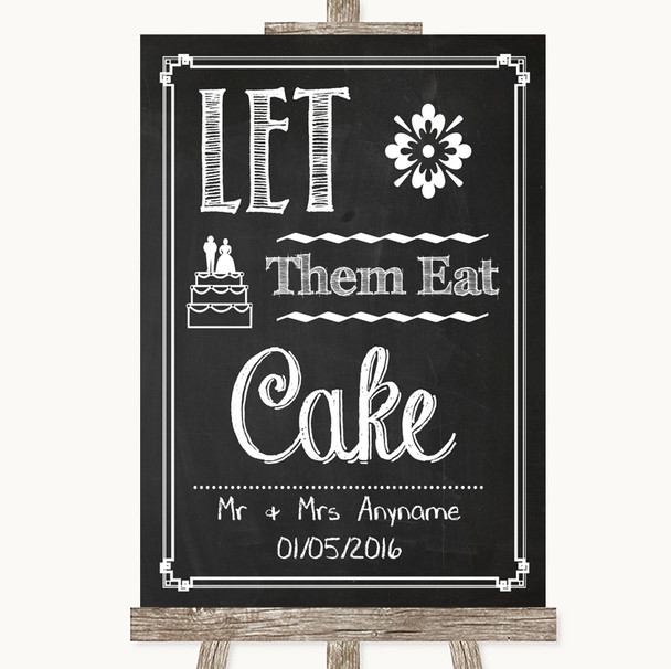 Chalk Sketch Let Them Eat Cake Personalised Wedding Sign