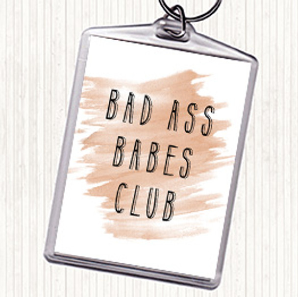 Watercolour Babes Club Quote Bag Tag Keychain Keyring