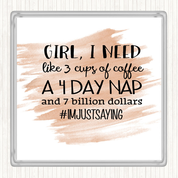 Watercolour I'm Just Saying Quote Drinks Mat Coaster