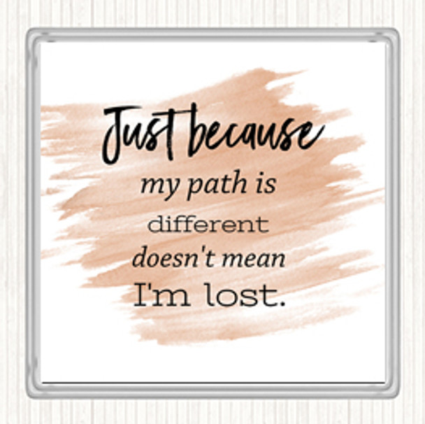 Watercolour I'm Lost Quote Drinks Mat Coaster