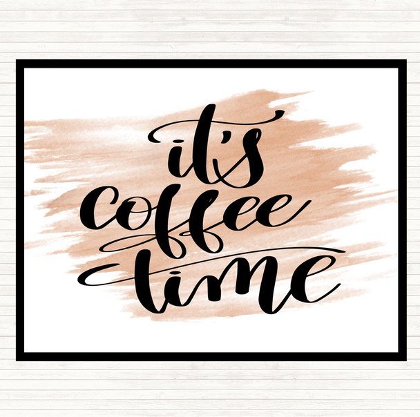 Watercolour It's Coffee Time Quote Dinner Table Placemat