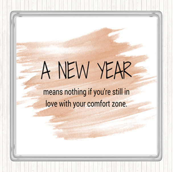 Watercolour A New Year Quote Drinks Mat Coaster