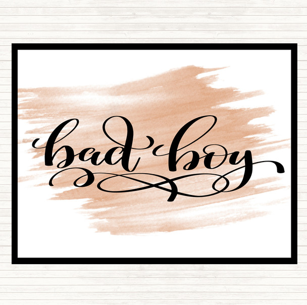 Watercolour Bad Boy Quote Dinner Table Placemat