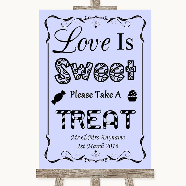 Lilac Love Is Sweet Take A Treat Candy Buffet Personalised Wedding Sign