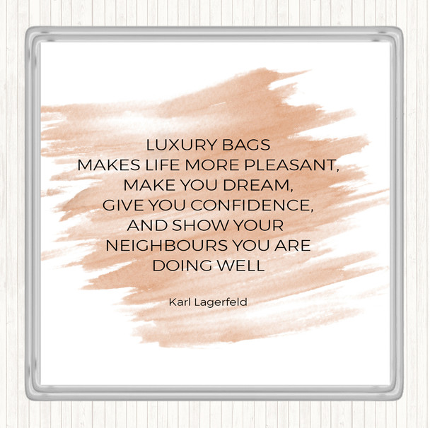 Watercolour Karl Photographs -Luxury Bags Quote Drinks Mat Coaster