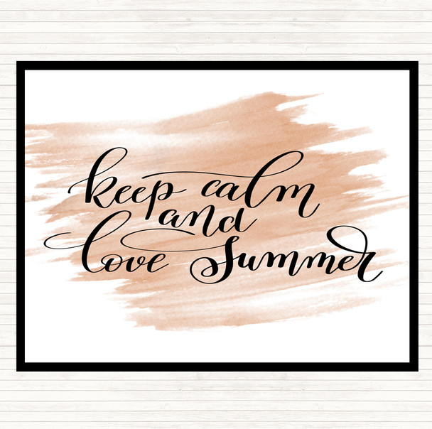 Watercolour Keep Calm Love Summer Quote Dinner Table Placemat