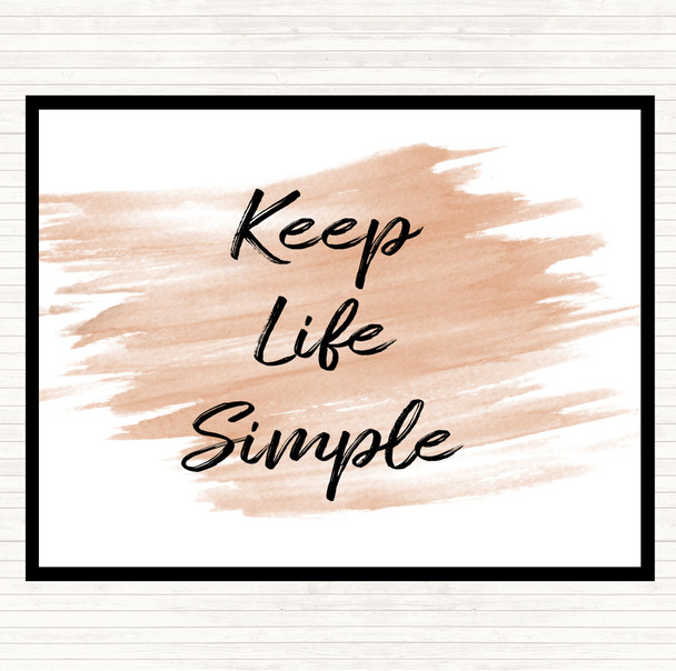 Watercolour Keep Life Quote Mouse Mat Pad