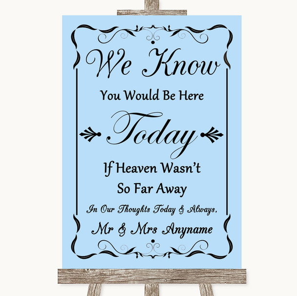 Blue Loved Ones In Heaven Personalised Wedding Sign