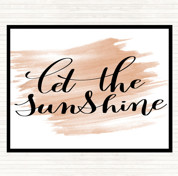 Watercolour Let The Sunshine Quote Dinner Table Placemat