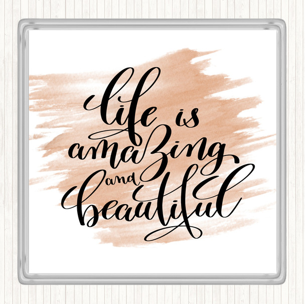 Watercolour Life Amazing Quote Drinks Mat Coaster