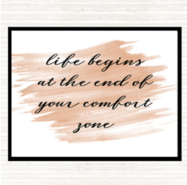 Watercolour Life Begins Quote Dinner Table Placemat