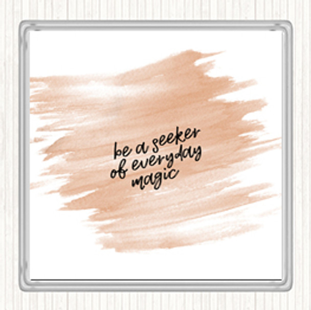 Watercolour Be A Seeker Quote Drinks Mat Coaster