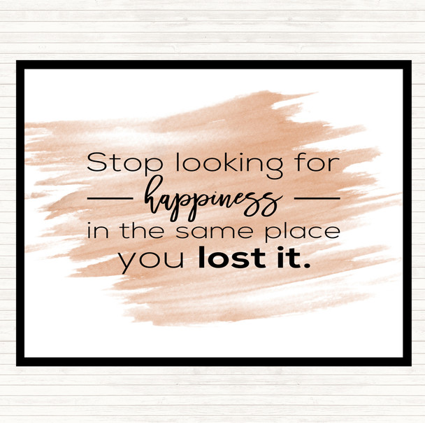 Watercolour Looking For Happiness Quote Mouse Mat Pad