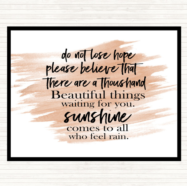 Watercolour Lose Hope Quote Mouse Mat Pad