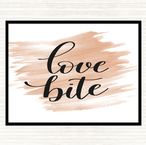 Watercolour Love Bite Quote Dinner Table Placemat