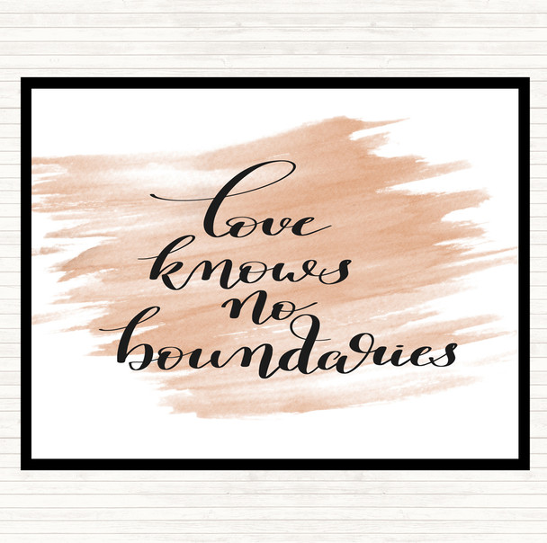 Watercolour Love Knows No Boundaries Quote Mouse Mat Pad