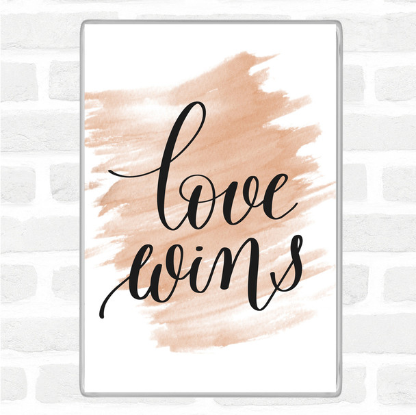 Watercolour Love Wins Swirl Quote Jumbo Fridge Magnet