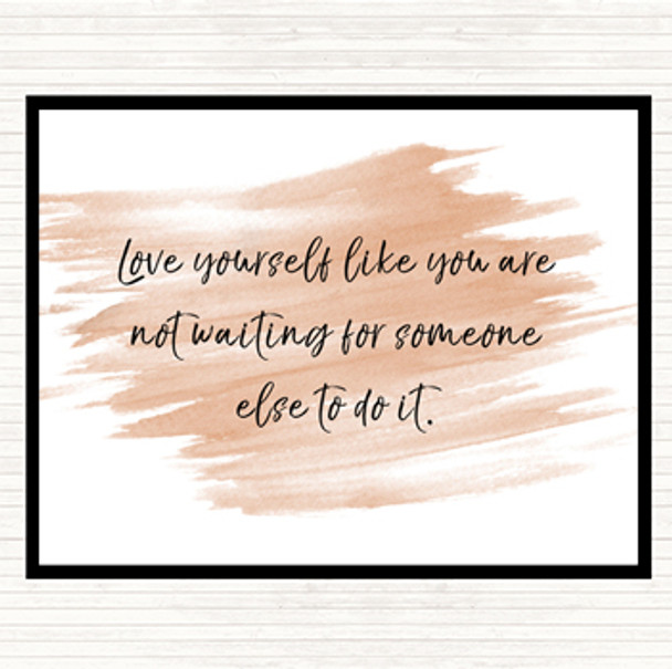 Watercolour Love Yourself Quote Dinner Table Placemat