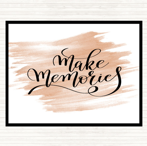 Watercolour Make Memories Quote Mouse Mat Pad