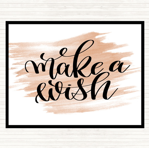 Watercolour Make Wish Quote Mouse Mat Pad