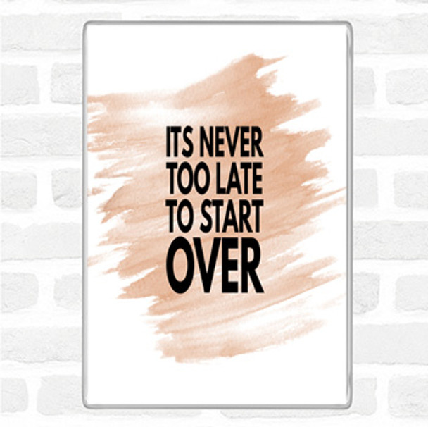 Watercolour Never Too Late To Start Over Quote Jumbo Fridge Magnet