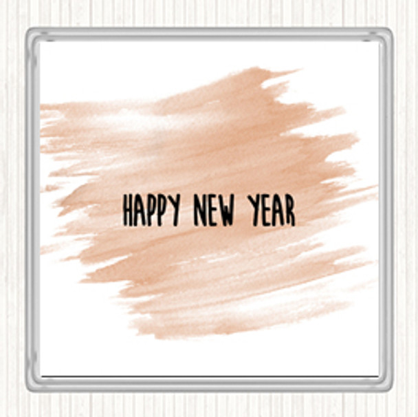Watercolour New Year Quote Drinks Mat Coaster