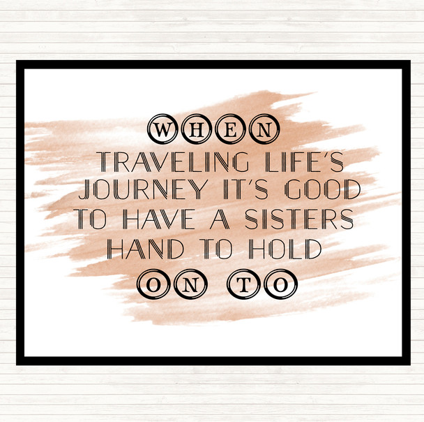 Watercolour A Sisters Hand Quote Mouse Mat Pad