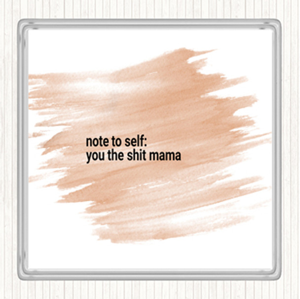 Watercolour Note To Self Quote Drinks Mat Coaster