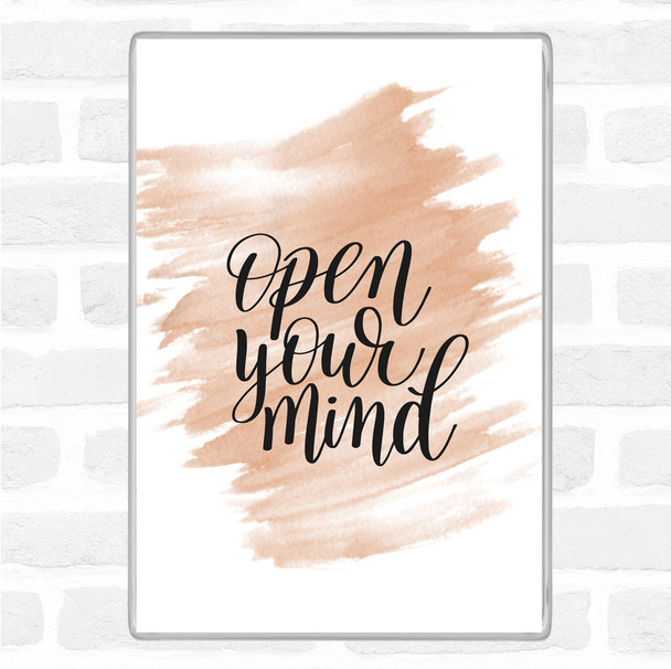 Watercolour Open Mind Quote Jumbo Fridge Magnet