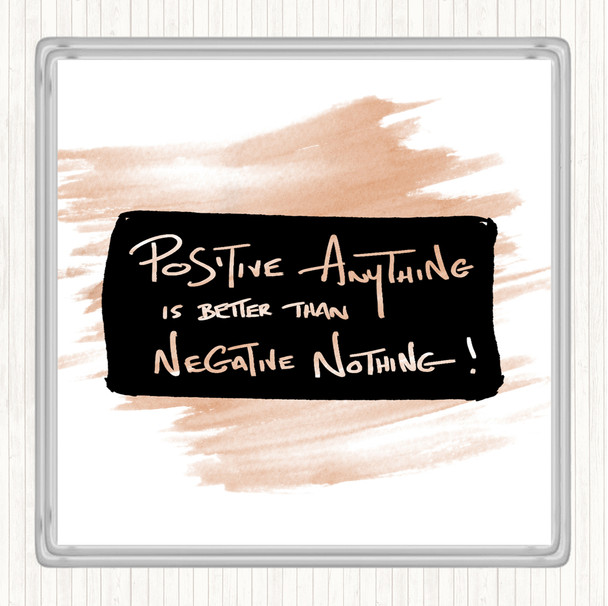 Watercolour Positive Anything Quote Drinks Mat Coaster