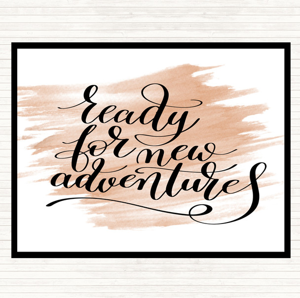 Watercolour Ready New Adventures Quote Dinner Table Placemat