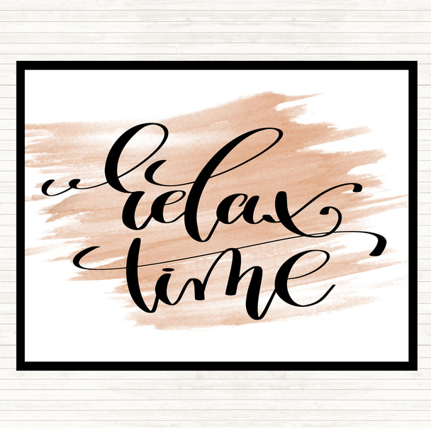 Watercolour Relax Time Quote Dinner Table Placemat