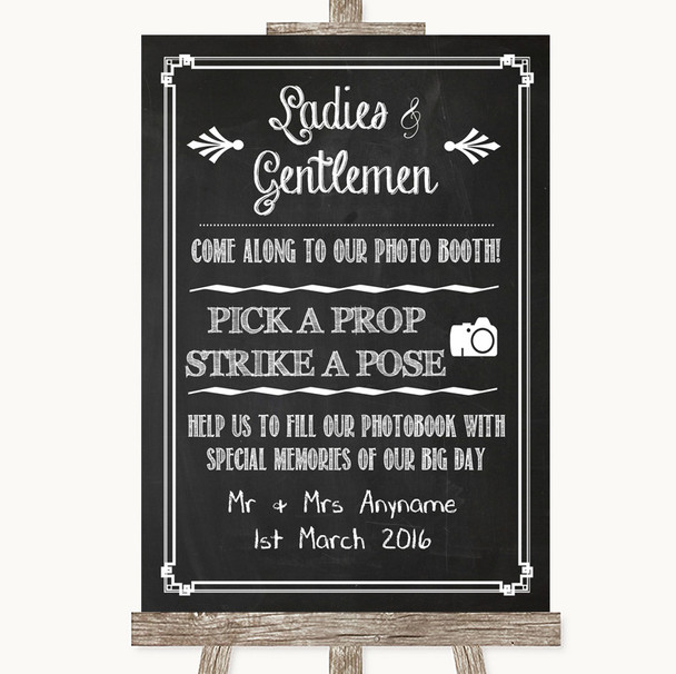 Chalk Sketch Pick A Prop Photobooth Personalised Wedding Sign