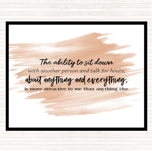 Watercolour Ability To Sit Down Quote Mouse Mat Pad