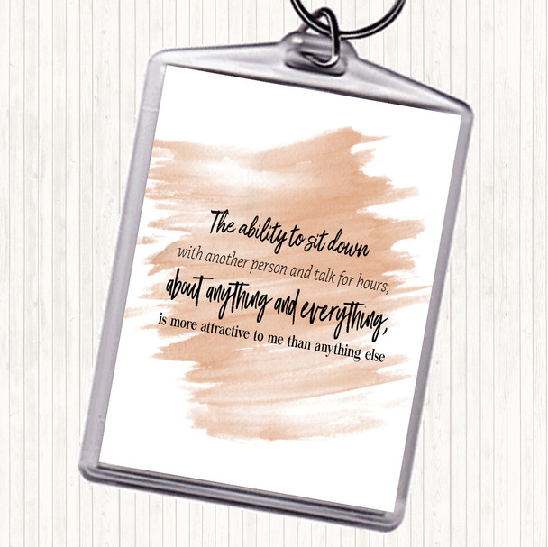Watercolour Ability To Sit Down Quote Bag Tag Keychain Keyring