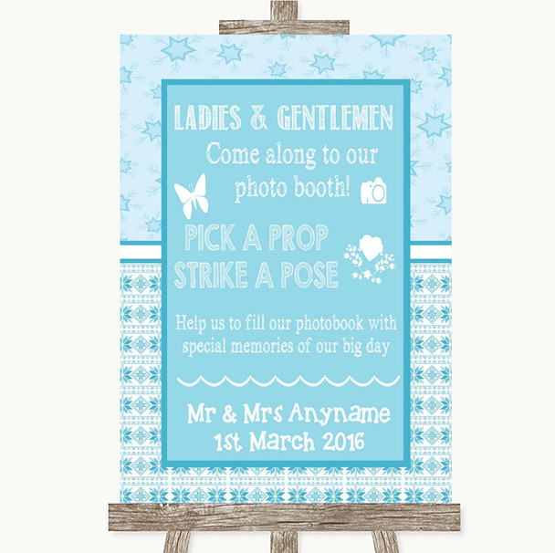 Winter Blue Pick A Prop Photobooth Personalised Wedding Sign