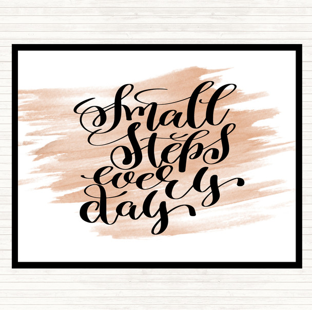 Watercolour Small Steps Every Day Quote Dinner Table Placemat